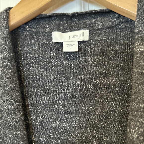 J Jill L‎ Gray  Cardigan 100% Cotton  Button Cozy Minimal Pocket Lightweight - Picture 6 of 11